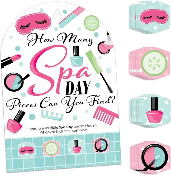 Big Dot of Happiness Spa Day Girls Makeup Party Scavenger Hunt