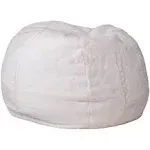 Flash Furniture Small Kids Bean Bag Chair White Furry