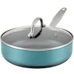 Anolon Achieve 3 Quart Hard Anodized Nonstick Saute Pan with Lid, Silver