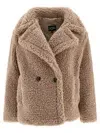 Gertrude Short Teddy Coat In Beige