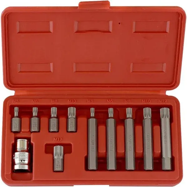 NEIKO 10078A XZN Triple Square Spline Bit Socket Set | 11 Piece Long and Short | 12 Point | CrV Steel