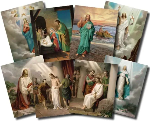 The Mysteries of the Rosary Illustrated Cardstock Poster Set