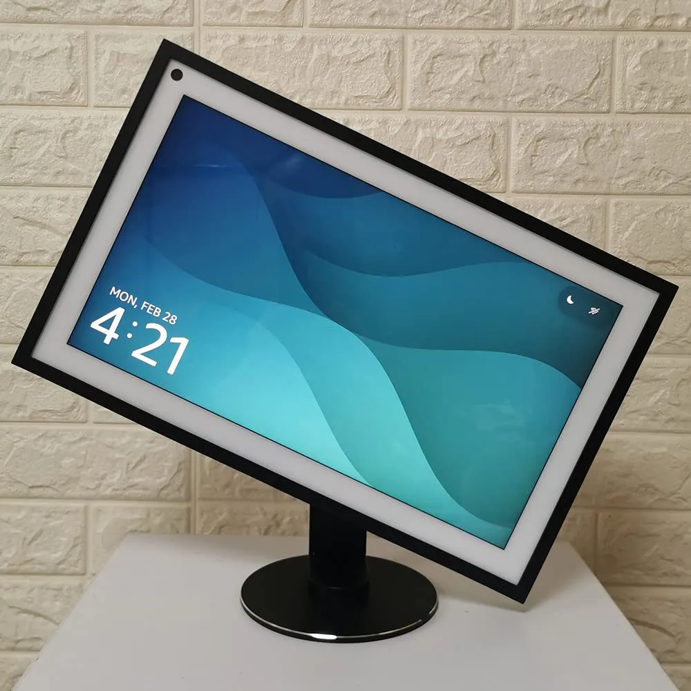 Echo Show 15 Stand Swivel and tilt, Only Made for Echo Show 15 Three Rotating shafts The Base is Made of Aluminum Which Makes The Product More Beautiful and Longer Service Life Silver 025-02