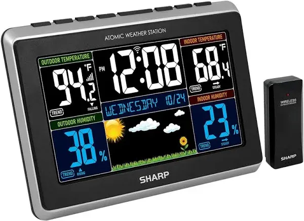 Weather Station with Easy to Read Color Display - Wireless Indoor Outdoor The...