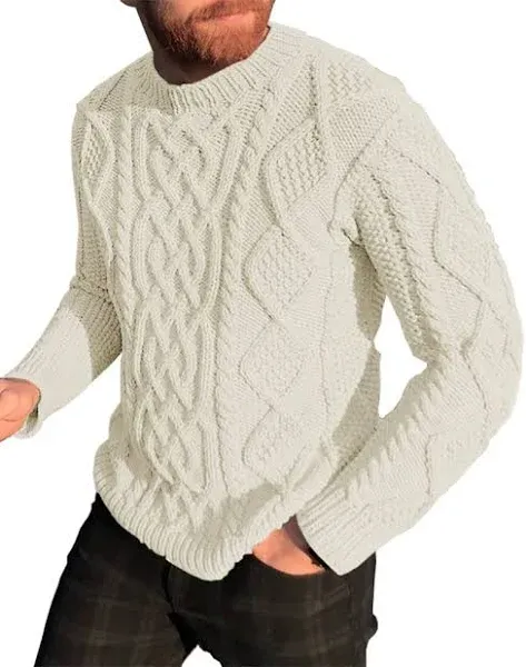 NIUBIA Men's Slim Fit Crewneck Pullover Sweater