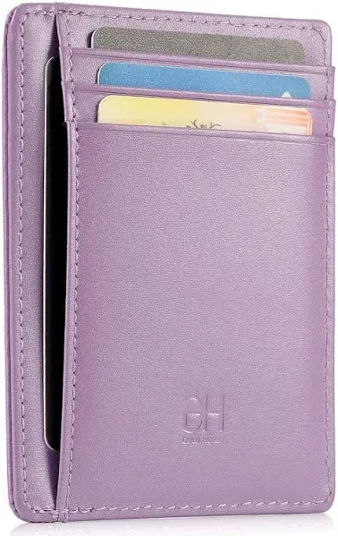 GH GOLD HORSE Slim RFID Blocking Card Holder Minimalist Leather Front Pocket Wallet for Women