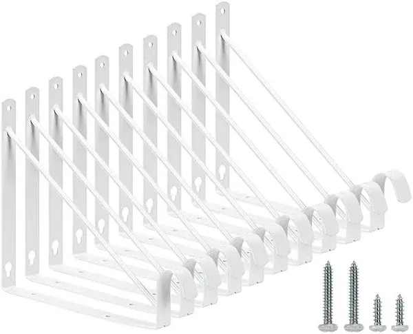 HOME MASTER HARDWARE 6 Pack Heavy Duty Adjustable Shelf and Rod Support Brac...