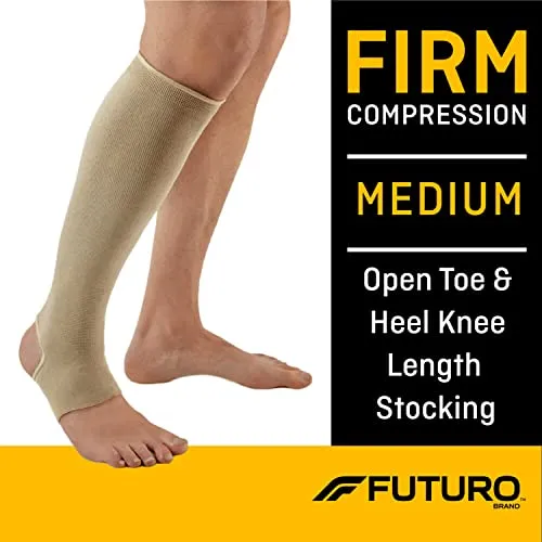 3M Futuro Compression Open Toe/Open Heel Knee Length Stocking Beige Size L /af