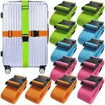  12 Pack Luggage Straps Suitcase Belts Straps Wide Adjustable 12 Pack Straps