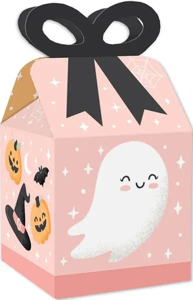 Big Dot of Happiness Pastel Halloween Square Favor Gift Boxes