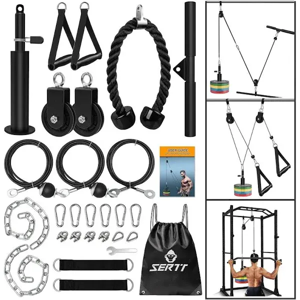 Weight Cable Pulley System Gym, Upgraded Cable Pulley Attachments for Gym LAT Pu