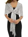 Sparkling Metallic Shawls and Wraps with Buckle,Women Shawls and Wraps for Ev...