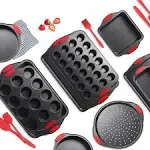 Baking Pan Set, 15 Piece Premium Nonstick Bakeware Sets BPA 15 Piece, Black 