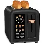 Toaster 2 Slice, Stainless Toaster LCD Display&amp;Touch Button, 50% Faster Heati...