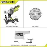 Ryobi P553 ONE+ 18V Cordless 7-1/4 in. Compound Miter Saw (Tool Only)