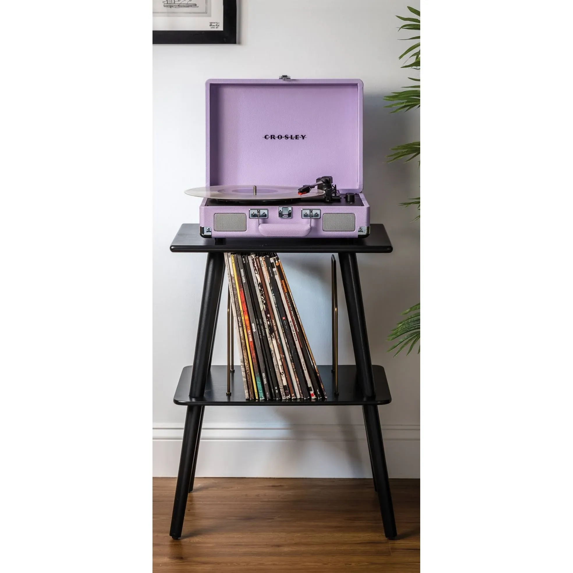 Crosley CR8005F-LN Cruiser Plus Vintage 3-Speed Bluetooth in/Out Suitcase Vinyl Record Player Turntable, Lavender