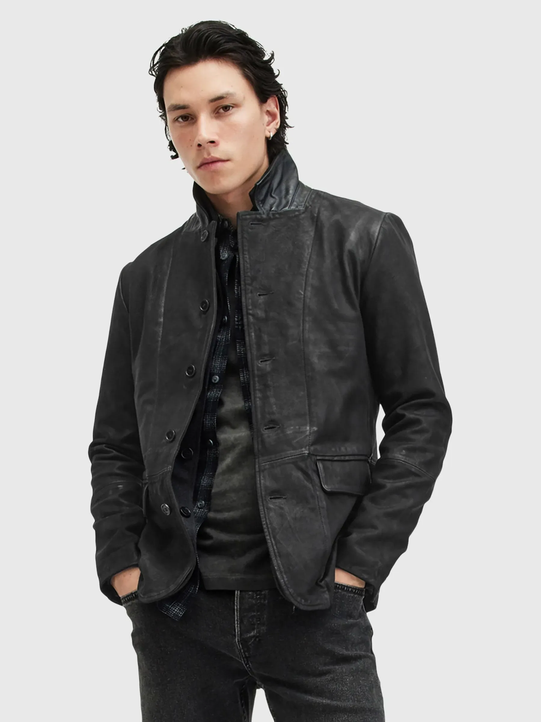 Allsaints Survey Leather Blazer