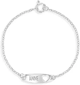 Baby Girls' Heart Cutout Tag ID Bracelet