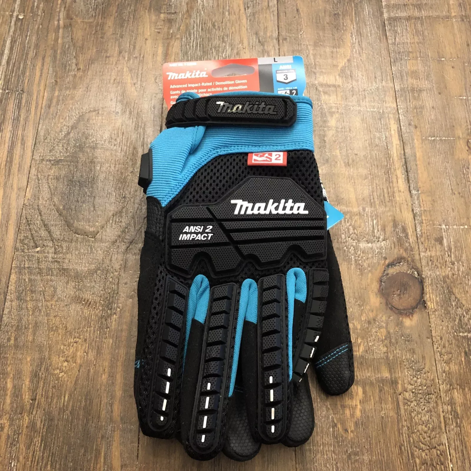 Makita T-04282 Advanced ANSI 2 Impact-Rated Demolition Gloves (Large)