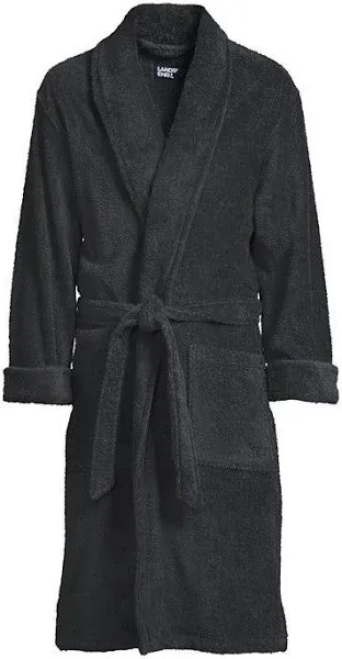 Lands' End Men's Calf Length Turkish Terry Robe