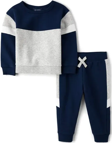 The Children's Place Baby & Toddler Boys 2-Piece Colorblock Fleece Outfit Set