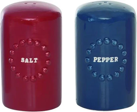 Transpac Patriotic Hobnail Salt and Pepper Shakers