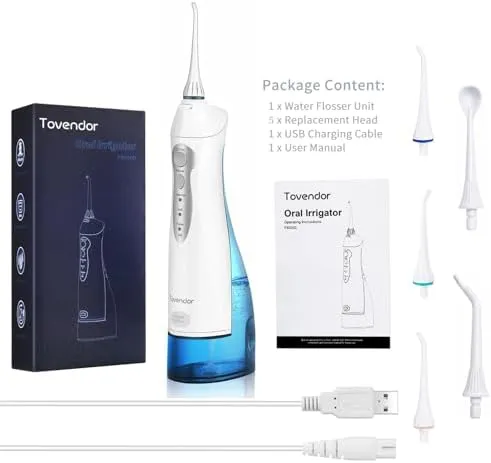 TOVENDOR Electric Water Flosser Cordless Dental Oral Irrigator