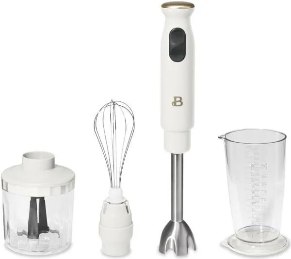 Beautiful Immersion Blender with 500ml Chopper and 700ml Measuring Cup White Ici