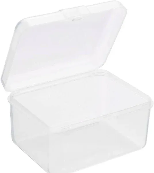 Unique Bargains 4pcs Clear Storage Container w Hinged Lid Plastic Rectangular Box