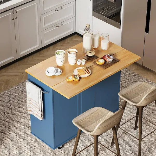 Shintenchi Rolling Kitchen Island Cart