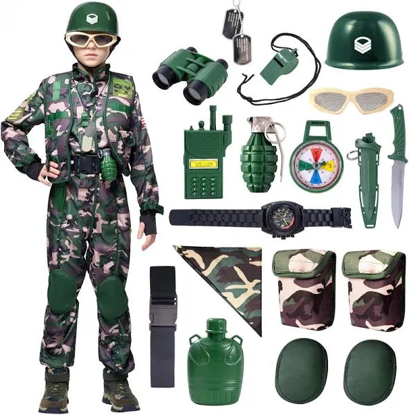 Syncfuns Camo Trooper Costume Outfit for kids, Halloween Dress Up