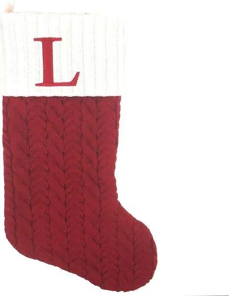 St. Nicholas Square® Large Red Knit Monogram Christmas Stocking, 21"