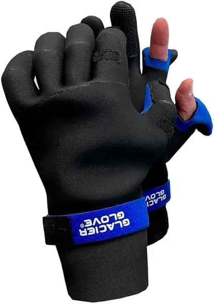 GLACIER GLOVE Pro Angler Black Slit Finger Glove (821BK)