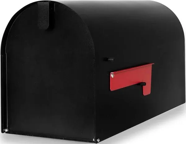 Black Modern Mailbox Post Mount - Mailboxes for Outside - Heavy Duty Metal Ma...