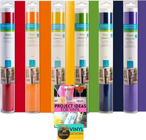 Cricut Premium Rainbow Vinyl Rolls Bundle