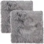 Zealand Sheepskin Chair Pad Set 17X17 2 Piece 2 Inch Pile Soft Micro Suede