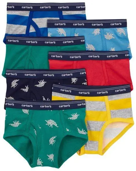 Carter's Boy's 7-Pack Underwear, Green Dino, 6/7