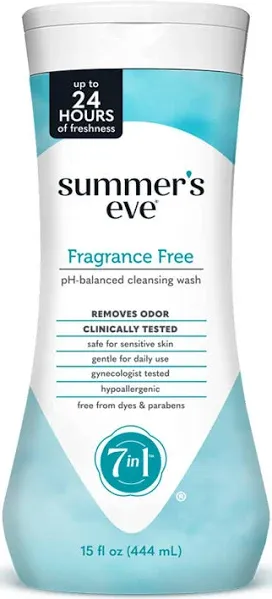 Summer's Eve Cleansing Wash, Fragrance Free - 15 fl oz