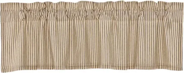 Sawyer Mill Charcoal Ticking Stripe Valance Curtain 16x72&#034; Farmhouse / Country