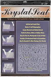 Krystal Seal Self-Sealing Art, Print, and Photo Bag Pack - 16" x 20", Pkg of 25