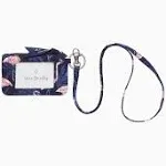 Vera Bradley Zip ID Lanyard in Flamingo Party