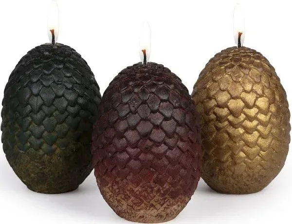 Dragon Egg Replica Candles, Set of 3 - Great Gift for GoT &amp; House of The Drag...