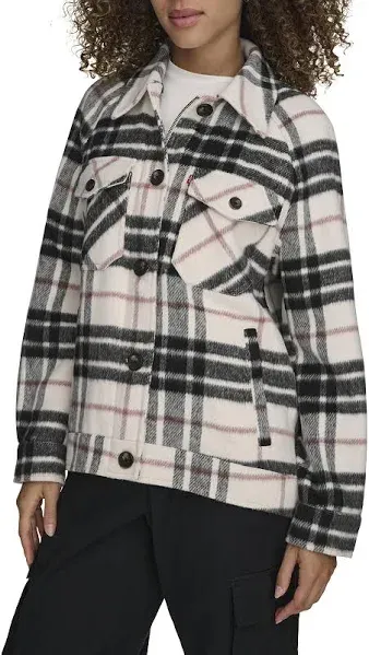 Levi's Women's Zoe Relaxed Wool Plaid Shirt Jacket