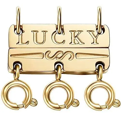 Lucky Necklace Layering Clasps Separator for Stackable Necklaces Chains,18K G...