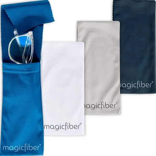 MagicFiber Microfiber Eyeglass Sunglasses Cell Phone Cleaning Pouch Case 4-Pack