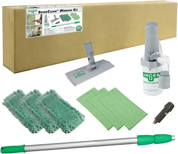 Unger Indoor Window Cleaning Kit Aluminum 72" Extension Pole with 8" Pad Holder