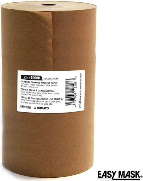 3‐Rolls of 12” x 1000’ Trimaco GPL12 Easy Mask Brown General Purpose Masking Paper | Masking Paper, Masking Supplies, Painter's Paper | Paint Supply