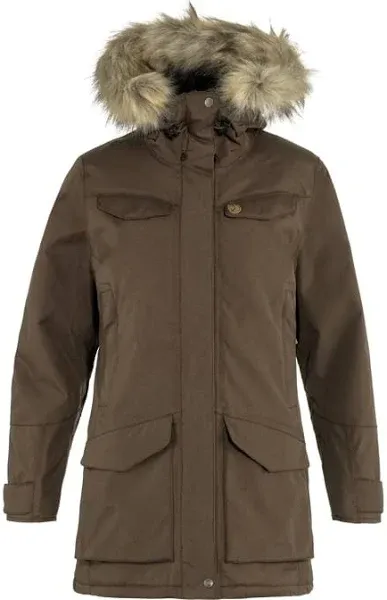 Fjallraven Nuuk Parka Women&#039;s Winter Jacket, Dark Oak, Small