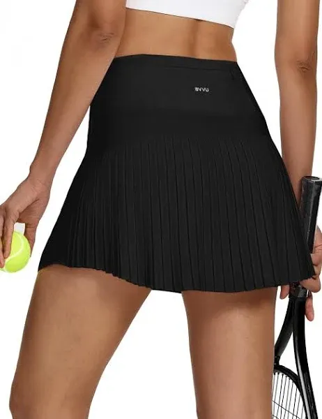 BVVU Women's Pleated Tennis Skirts Skorts for Woman Crossover High Waisted Athletic Golf Skirt with Shorts Lightweight