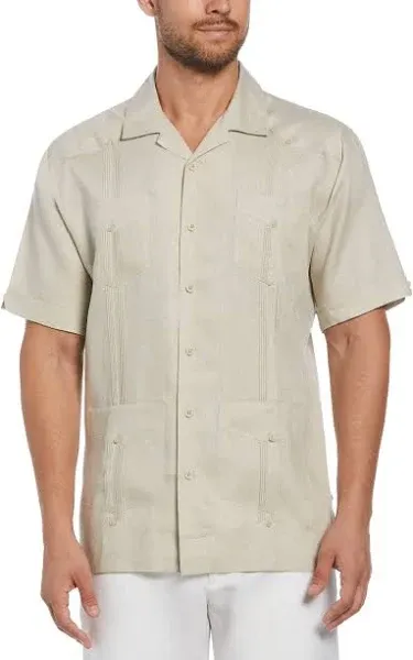 Cubavera Men's Four-Pocket Short Sleeve Button-Down Guayabera Shirt